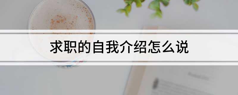 求职的自我介绍怎么说